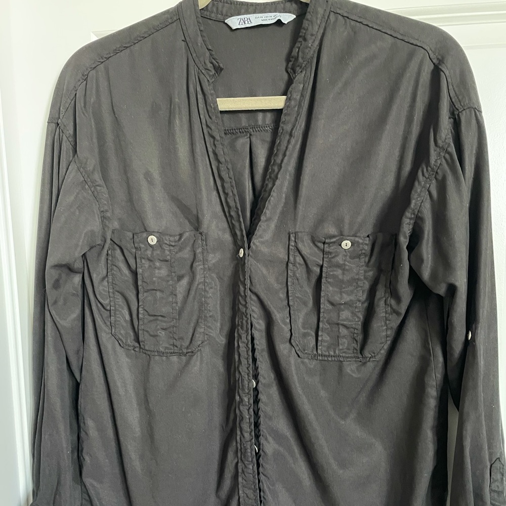 Zara long sleeve button down blouse